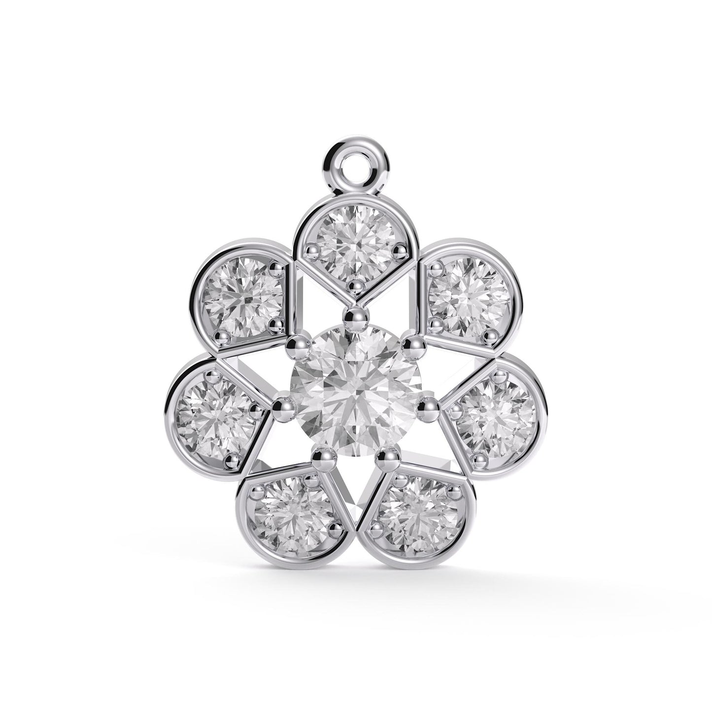 Sterling Silver Daisy Pendant Necklace: CZ Floral Bridal Jewelry