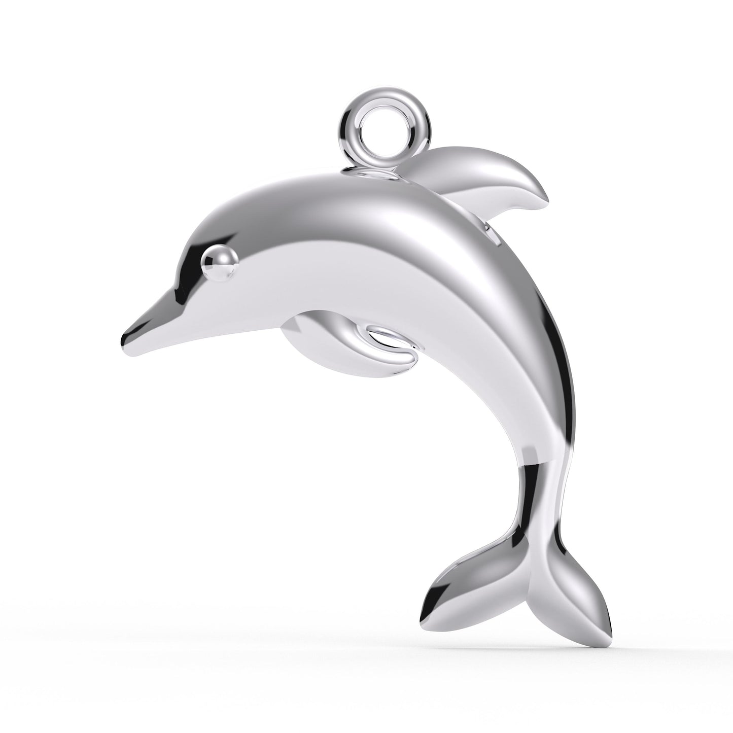 Sterling Silver Dolphin Pendant: Minimalist Ocean Necklace