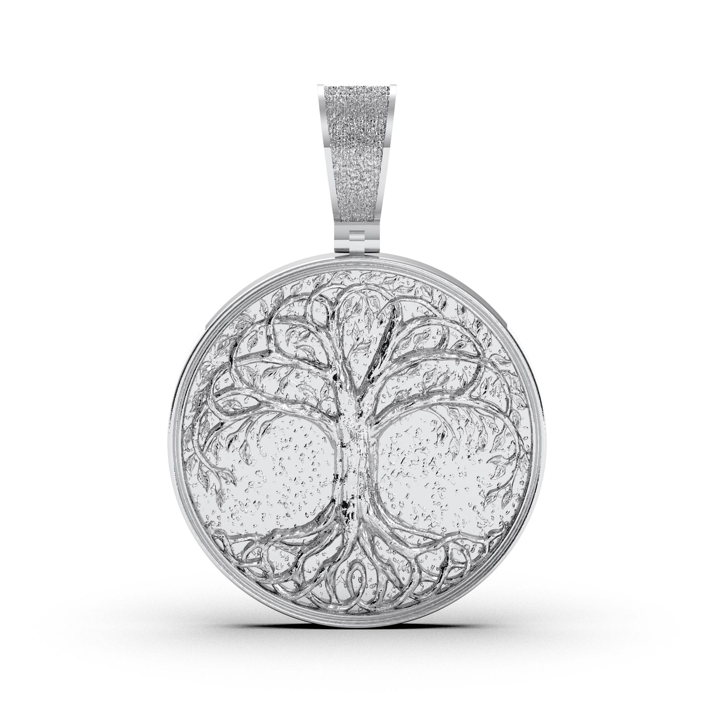 Iced Out Tree of Life Pendant: Sterling Silver Family Necklace