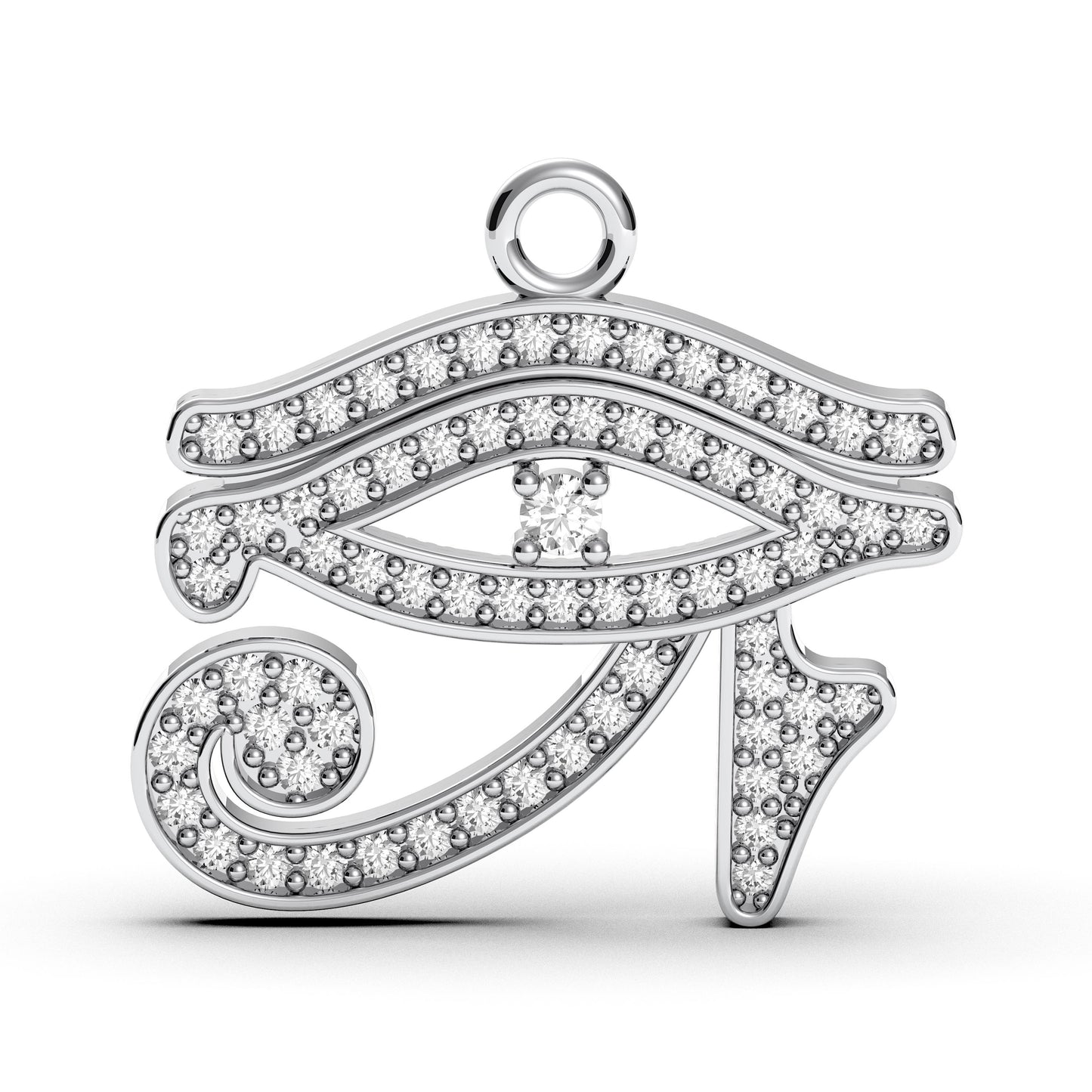 Eye of Horus Necklace, Sterling Silver Egyptian Pendant, CZ Diamond Protection Charm, All Seeing Eye Jewelry for Her