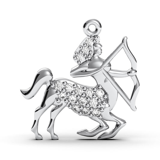 Sterling Silver Sagittarius Necklace: Archer Centaur Zodiac Pendant