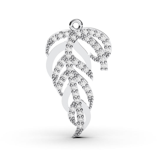 Sterling Silver Leaf Pendant Necklace: CZ Charm, Nature Inspired