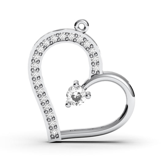 Sterling Silver Heart Pendant Necklace: CZ Charm, Romantic Love Jewelry