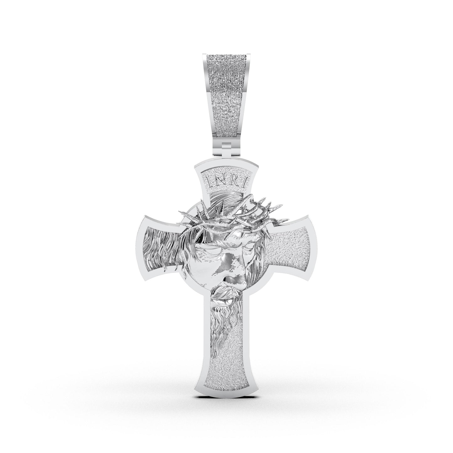 Iced Out Jesus Christ Cross Pendant: Sterling Silver Faith Necklace