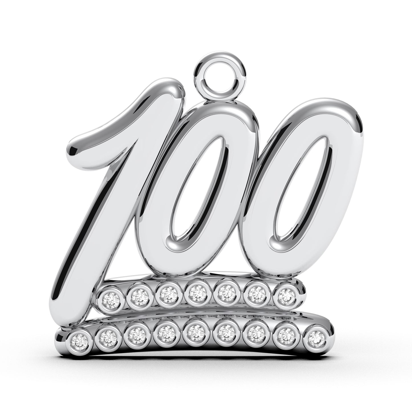 100 Emoji Necklace, Sterling Silver "Keep it 100" Pendant, Handmade Jewelry, Authenticity Symbol Gift