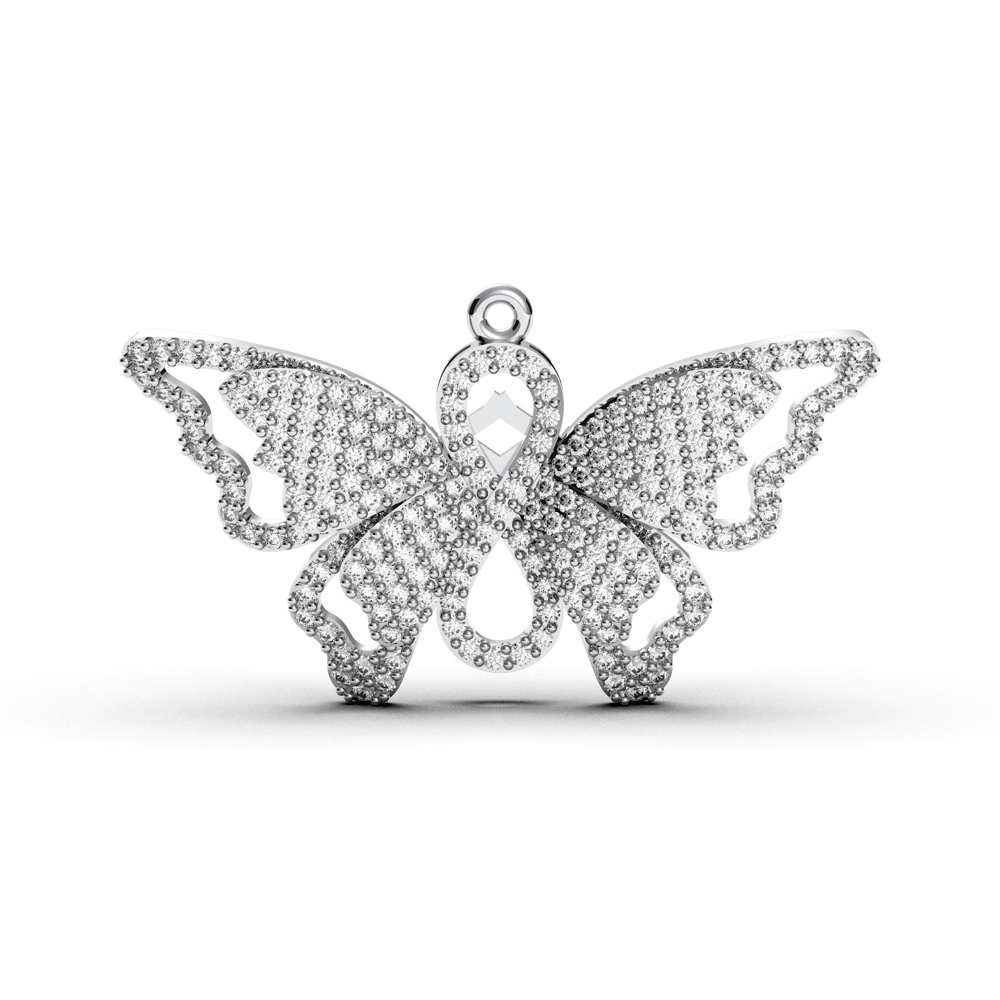 Butterfly Infinity Pendant Necklace β Sterling Silver Cubic Zirconia Butterfly Jewelry, Sparkling Insect Design, Gift for Her