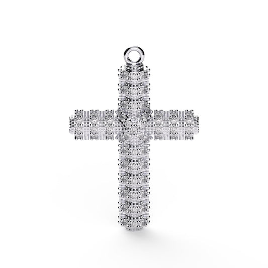 Sterling Silver Cross Pendant Necklace: CZ Charm, Christian Jewelry