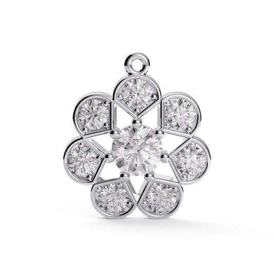 Sterling Silver Daisy Pendant Necklace: CZ Floral Bridal Jewelry