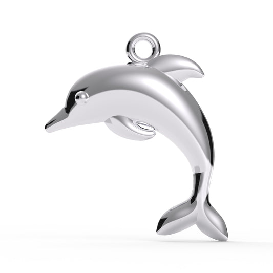 Sterling Silver Dolphin Pendant: Minimalist Ocean Necklace