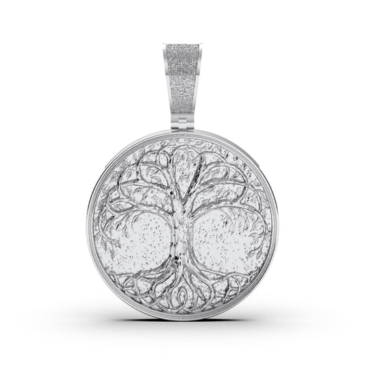Iced Out Tree of Life Pendant: Sterling Silver Family Necklace