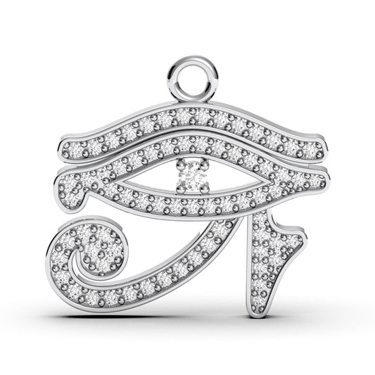 Eye of Horus Necklace, Sterling Silver Egyptian Pendant, CZ Diamond Protection Charm, All Seeing Eye Jewelry for Her