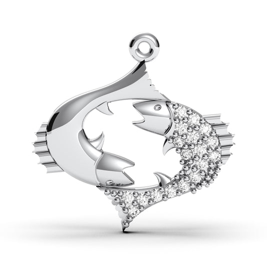 Pisces Zodiac Pendant: Sterling Silver Yin Yang Necklace