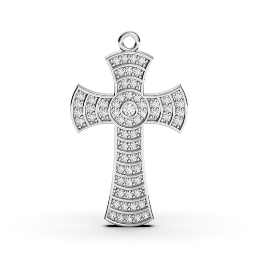 Sterling Silver Cross Pendant: CZ Charm, Modern Faith Necklace