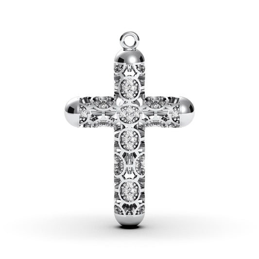Sterling Silver Cross Pendant: Modern CZ Charm Necklace