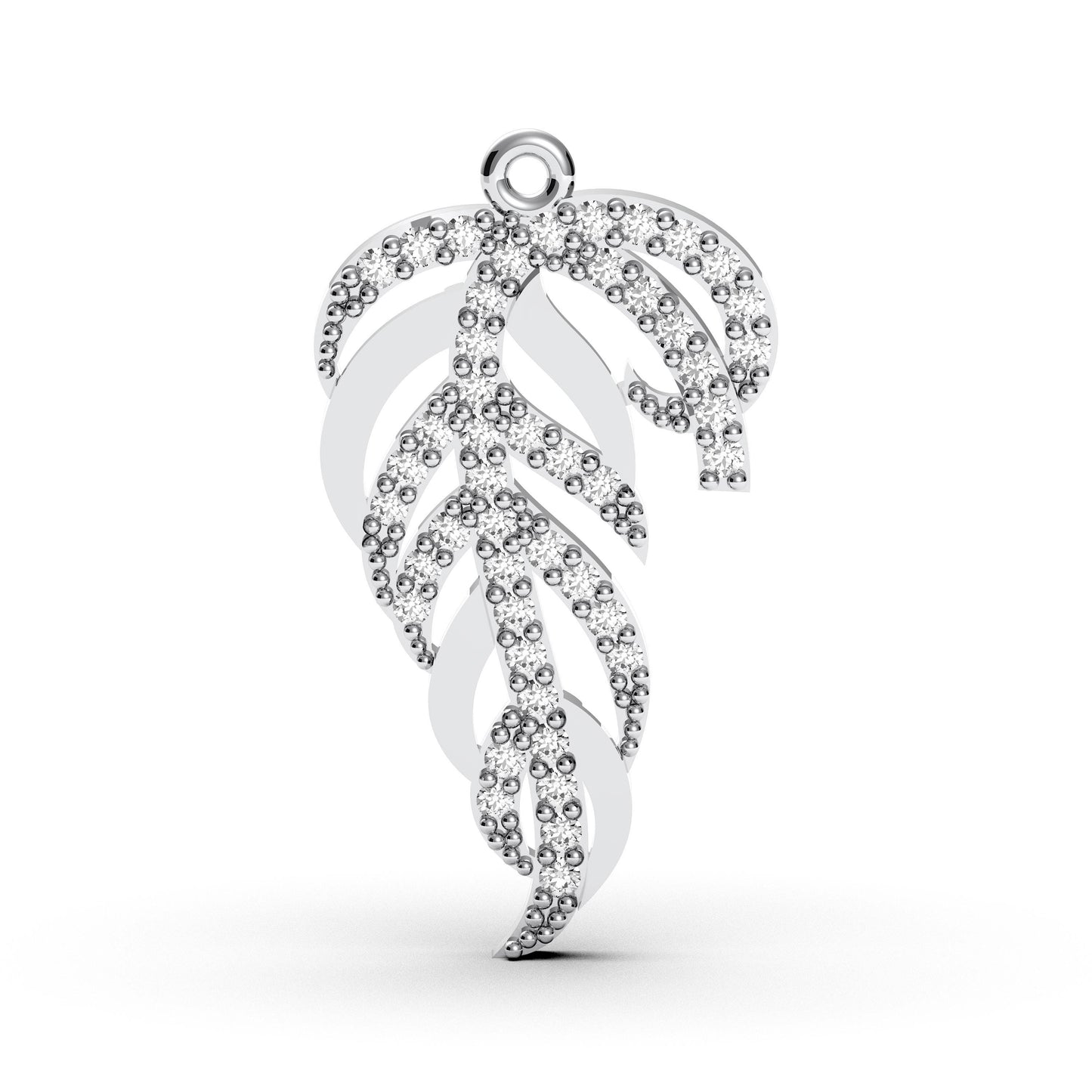 Sterling Silver Leaf Pendant Necklace: CZ Charm, Nature Inspired