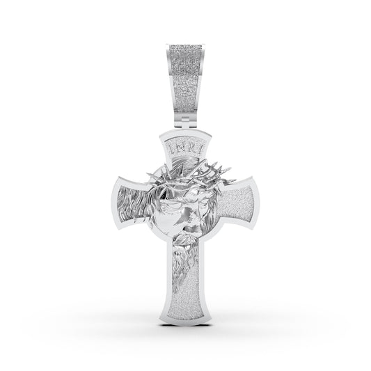 Iced Out Jesus Christ Cross Pendant: Sterling Silver Faith Necklace