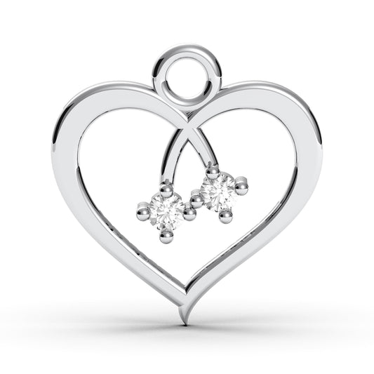 Dainty Sterling Silver Two-Stone Heart Necklace: Romantic "You and Me" Pendant