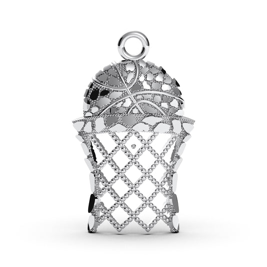 Sterling Silver Basketball Hoop Necklace: Sports Gift for Players