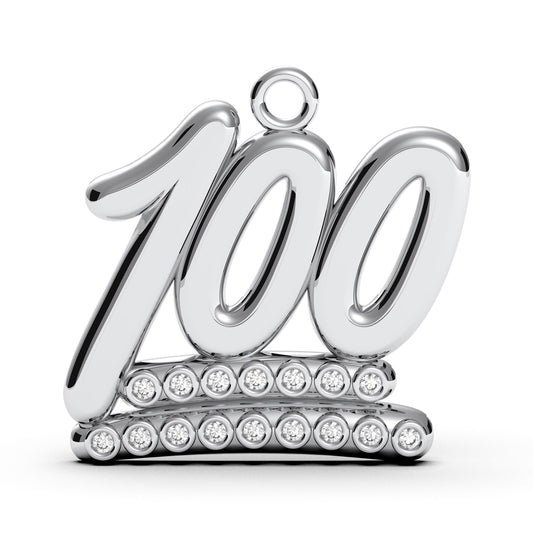 100 Emoji Necklace, Sterling Silver "Keep it 100" Pendant, Handmade Jewelry, Authenticity Symbol Gift