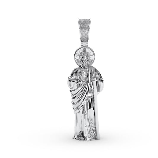 Saint Jude Pendant in 925 Sterling Silver, San Judas Tadeo Necklace with Religious Patron Charm, Unisex Faith Jewelry