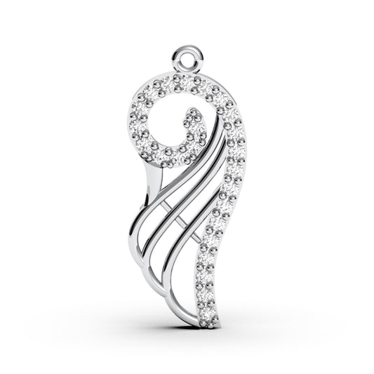 Sterling Silver Swirl Pendant Necklace: CZ Charm, Handmade Jewelry